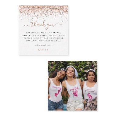 TINY SIZE Glitter Photo  Thank You Note