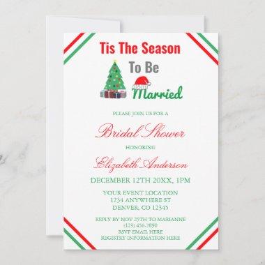 Tis The Season To Be Married Bridal Shower Invitations