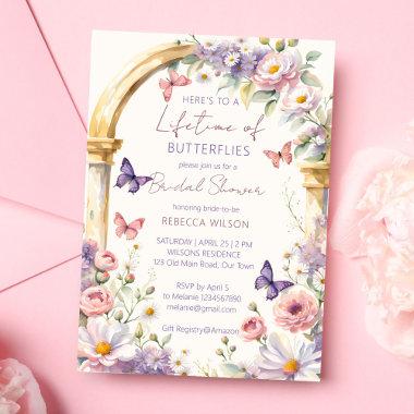 To a lifetime of butterflies spring bridal shower Invitations