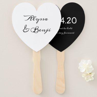 To Have and To Hold Heart Shaped Wedding Fan