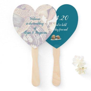 To Have and To Hold Heart Shaped Wedding Fan