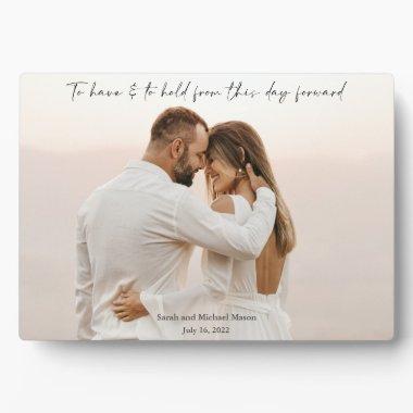 To Have and To Hold Wedding or Engagement Photo Plaque