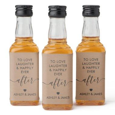 To Love Laughter and Happily Ever After Wedding Liquor Bottle Label