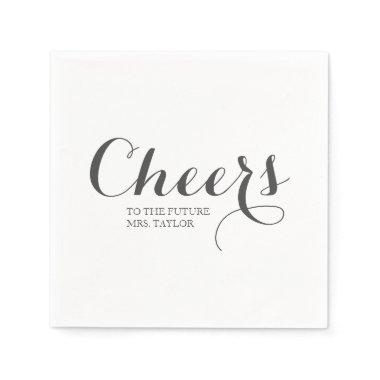 To The Future Mrs Name Bridal Shower Gray Napkins