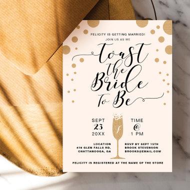 Toast The Bride | Champagne Bubbles Bridal Shower Invitations