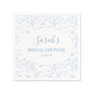 Toile Floral Bridal Shower Napkins