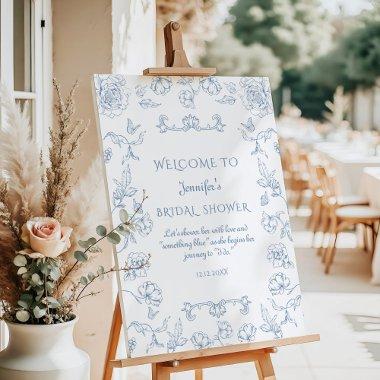 Toile floral garden Blue  Welcome Foam Board