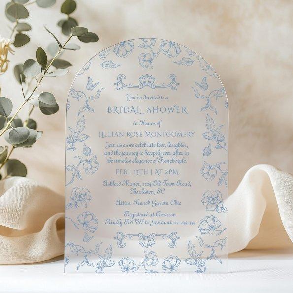 Toile vintage Chinoiserie floral  Acrylic