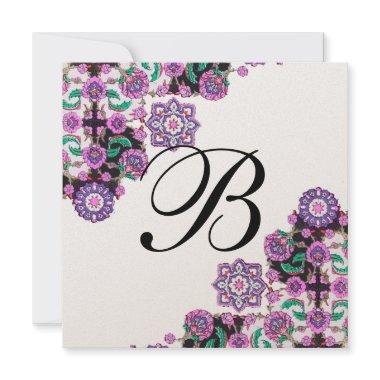TOPKAPI BLACK WHITE DAMASK MONOGRAM pink gold