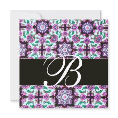 TOPKAPI DAMASK MONOGRAM black pink blue green