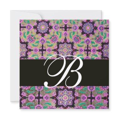 TOPKAPI GREY BLACK PINK DAMASK MONOGRAM green