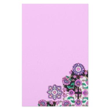 TOPKAPI / Pink Purple Green Floral Damask Stationery