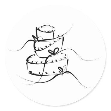 Topsy Turvy Wedding Cake Classic Round Sticker