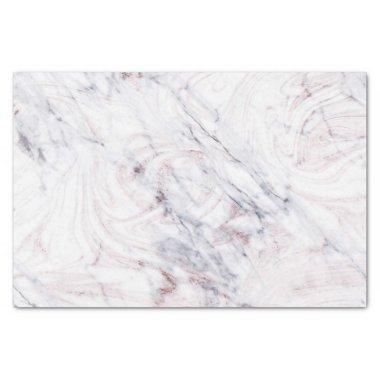 Touch of Rose White & Grey Marble Swirl Chic Trend Tissue Paper