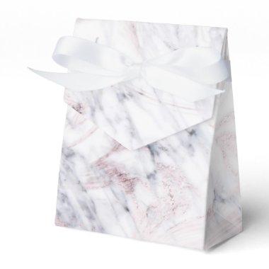 Touch of Rose White Grey Marble Swirl Chic Trendy Favor Boxes