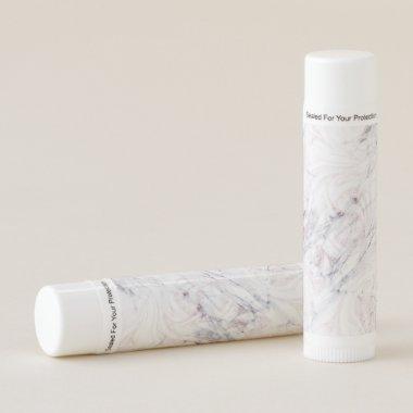 Touch of Rose White Grey Marble Swirl Chic Trendy Lip Balm