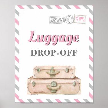 Travel Airplane Party Luggage Drop-off Gift Table Poster
