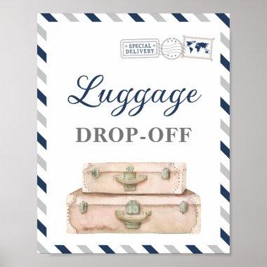 Travel Airplane Party Luggage Drop-off Gift Table Poster