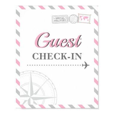 Travel Airplane Party Theme Guest Check-in Welcome Poster