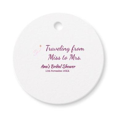 Travel  add name date miss to Mrs sim Favor Tags