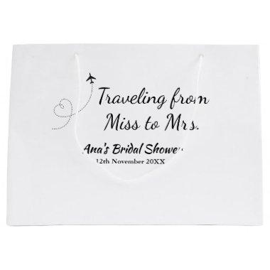 Travel  add name date miss to Mrs sim Large Gift Bag