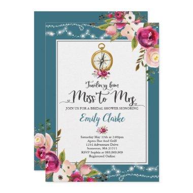 Travel Bridal Shower Invitations Miss To Mrs Shower