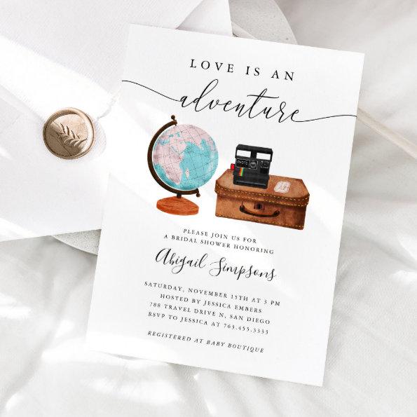 Travel Bridal Shower Love Is An Adventure Invitations