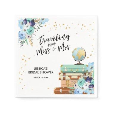 Travel Bridal shower Paper Napkin Miss to Mrs