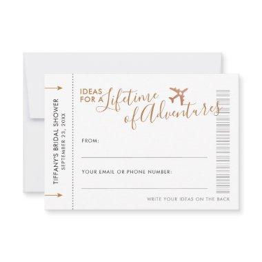 Travel Idea Advice Card Wedding Shower Date Night 