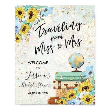 Travel Miss to Mrs  Welcome Sign