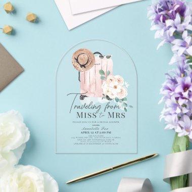 Travel Miss to Mrs Pink Suitcase  Acrylic