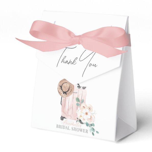 Travel Miss to Mrs Pink Suitcase  Favor Boxes