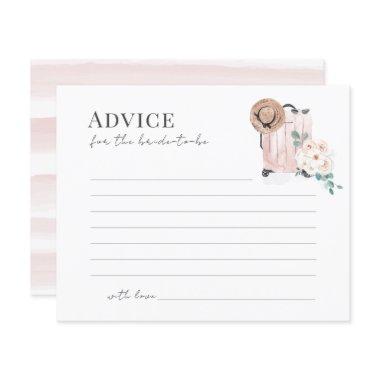 Travel Pink Suitcase Bridal Shower Advice Card