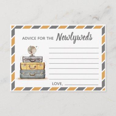 Travel theme Advice for the newlyweds yellow gray Enclosure Invitations
