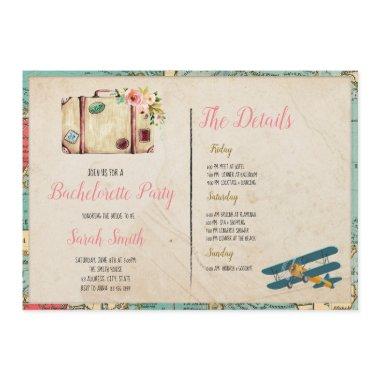 Travel theme bachelorette with Itinerary party tem