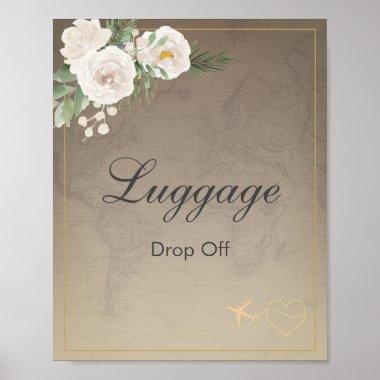 Travel theme bridal shower Luggage Drop Off Poste Poster