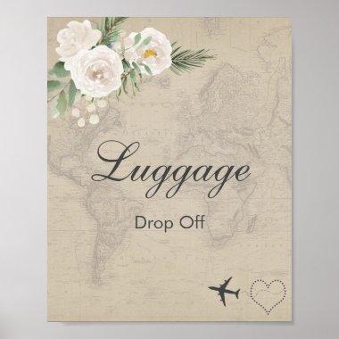 Travel theme bridal shower Luggage Drop Off Poster