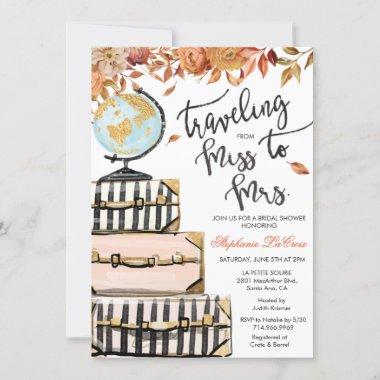Travel Themed Bridal Shower Invitations