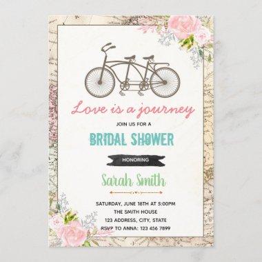 Traveling bike bridal shower Invitations