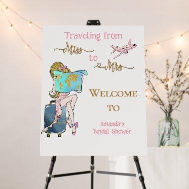 Traveling Bridal Shower Journey Welcome Foam Board