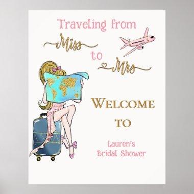 Traveling Bridal Shower Journey Welcome Poster