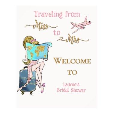 Traveling Bridal Shower Journey Welcome Poster