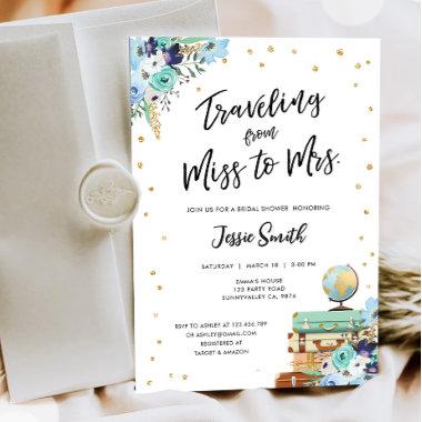 Traveling From Miss to Mrs Adventure Bridal Shower Invitations