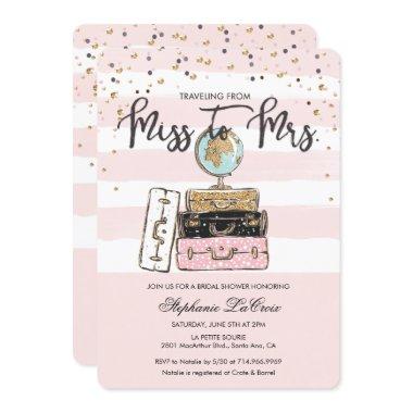 Traveling from Miss to Mrs Bridal Invitations