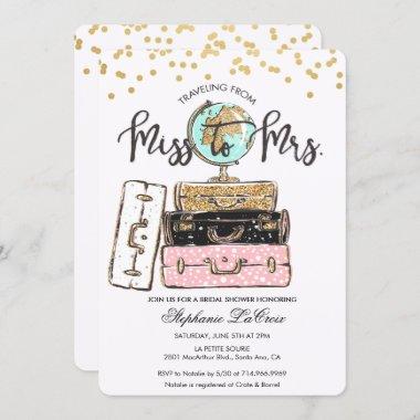 Traveling from Miss to Mrs Bridal Invitations
