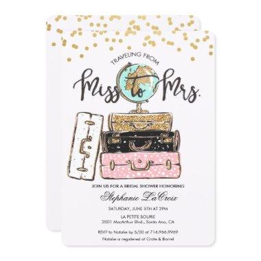 Traveling from Miss to Mrs Bridal Invitations