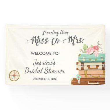 Traveling from Miss to Mrs Bridal shower banner