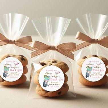 Traveling From Miss to Mrs  Favor Classic Round Sticker