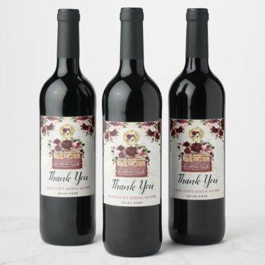 Traveling from Miss to Mrs Bridal Shower Favors Wine Label