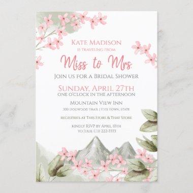 Traveling from Miss to Mrs. Bridal Shower Invitations